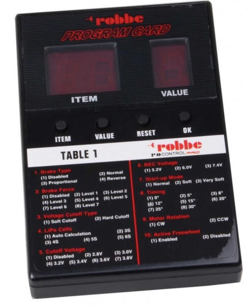 Ro-Control Pro "Program Card"  für div. Robbe Ro-Control Pro Brushless Regler
