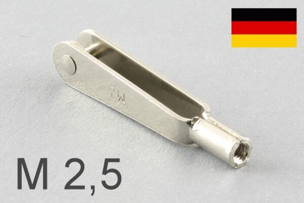 Made in Germany NEU ! 50 Stück Gabelköpfe M2 Federstahl vernickelt